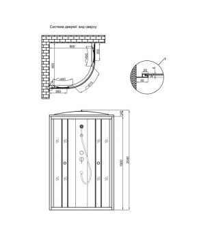 Душевой бокс Lidz Tani SB90x90.SAT.LOW.FR, стекло Frost 4 мм без поддона