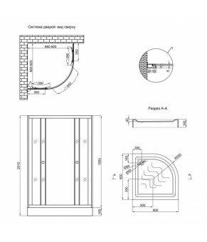 Душевая кабина Lidz Wieza SC90x90.SAT.LOW.L, стекло Linie 4 мм + поддон Kupala