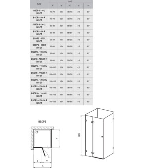 Душова кабіна Ravak Brilliant BSDPS - 90/90 комплект