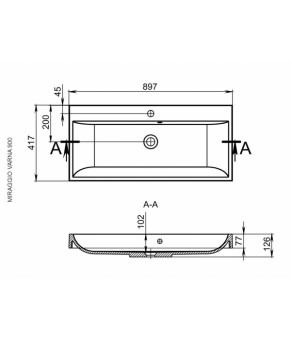 Умывальник Miraggio VARNA 900 GRAY MIRASTONE 0000982