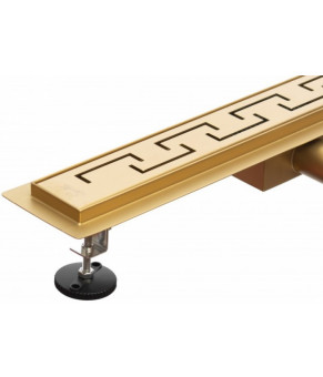 Трап для душа Epelli Grande D`oro 60 см, из нержавеющей стали, золотой, с комбинированным затвором (D1060)
