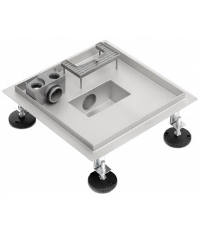Трап для душа под плитку Epelli Quattro 2 in 1, 20*20 см, из нержавеющей стали с комбинированным затвором