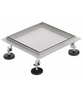Трап для душа под плитку Epelli Quattro 2 in 1, 25*25 см, из нержавеющей стали с комбинированным затвором