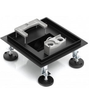 Трап для душа под плитку Epelli Quattro Nero 2 in 1, из нержавеющей стали с комбинированным затвором 200*200 мм