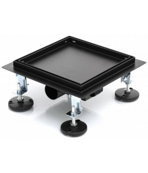 Трап для душа под плитку Epelli Quattro Nero 2 in 1, из нержавеющей стали с комбинированным затвором 200*200 мм