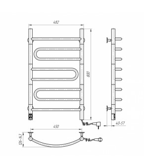 Полотенцесушитель Navin Пируэт 480х800 Sensor правый поворотный с таймером 10-021033-4880