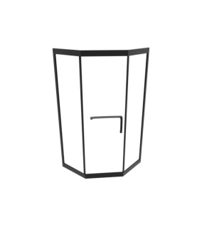 Душова кабіна Tinto 100x100 см, профіль чорний, скло прозоре (8мм), відкриття всередину