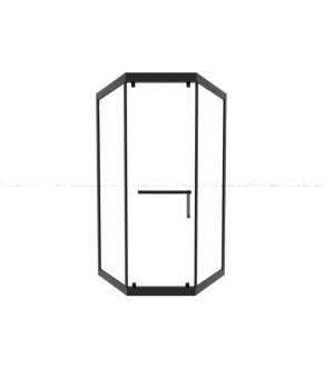 Душова кабіна Tinto 100x100 см, профіль чорний, скло прозоре (8мм), відкриття всередину