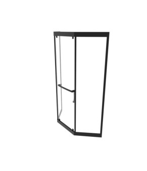 Душова кабіна Tinto 100x100 см, профіль чорний, скло прозоре (8мм), відкриття всередину