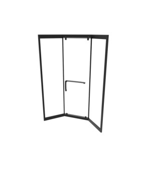 Душова кабіна Tinto 100x100 см, профіль чорний, скло прозоре (8мм), відкриття всередину