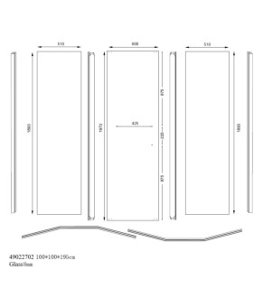 Душова кабіна Tinto 100x100 см, профіль чорний, скло прозоре (8мм), відкриття всередину