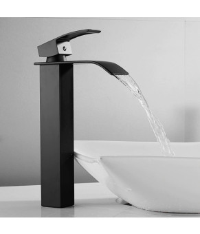 Смеситель для умывальника Calani Lotus высокий, black (CAL-B0001)