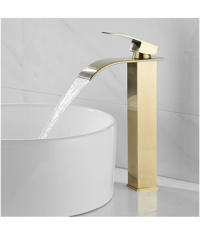 Смеситель для умывальника Calani Lotus высокий, gold (CAL-B0033)