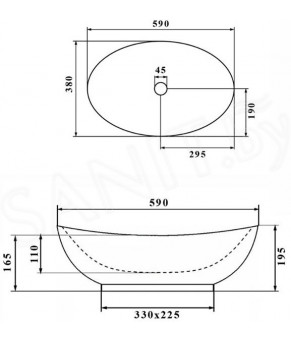 Умывальник Calani Victoria 59x38 white (CAL-00016)