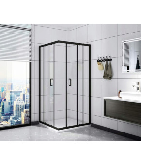 Душевая кабина Calani Vito 80x80 black безопасное стекло прозрачное (CAL-K6002)