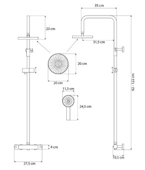 Душевой комплект Calani Dayton black (CAL-P0009)
