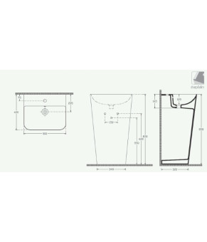 Умывальник Isvea Sott'aqua S&S 50x42 white напольный(10SQ37001)