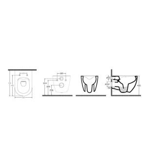 Унитаз Isvea Infinity clearimPlus Wall Hung WC 365x530 (10NF02001SV-2K+40KF0532I-S)