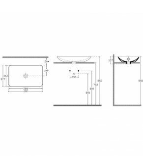 Умивальник Isvea SistemaY Clear 60x37,7 (10SY50060 taupe)