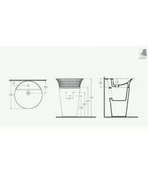 Умывальник Isvea Cappitone 58,5x58,5x79,5 platinum-white напольный (10CPS1002SV)