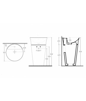 Умывальник Isvea Azur S&S 51x51x81,8 platinum-white напольный (10SYS1003SV)