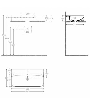 Умывальник Isvea SistemaU white (10PL53070SV)