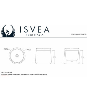 Умывальник Isvea Allegro 42x42 white (10AL75042SV)