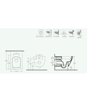 Унитаз Isvea Purita cleanWash (10PL02007+40S40200I)