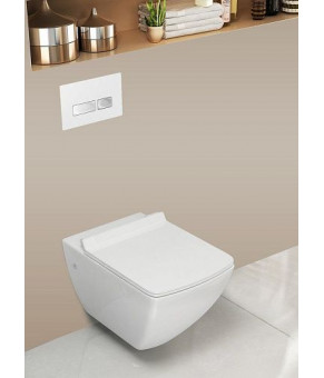Унитаз Isvea Purita cleanWash без ободка, подвесной,сиденье, инстал Geberit Duofix (10PL02007+ 40S40200I+458.126.00.1)