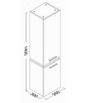 Пенал Isvea SistemaT 35x140x30 right white (27SF3111035I)