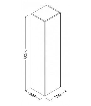 Пенал Isvea Bei Tall Unit left 35x30x140 black & taupe (21BE3164035IL)