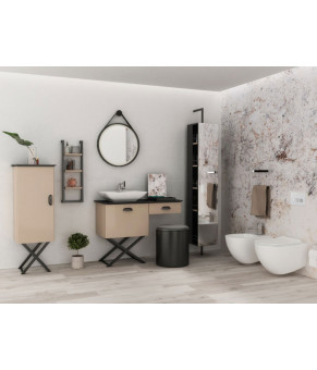 Пенал Isvea Bei Short Tall Unit right 45x40x120 white & oak (21BE3165036I)