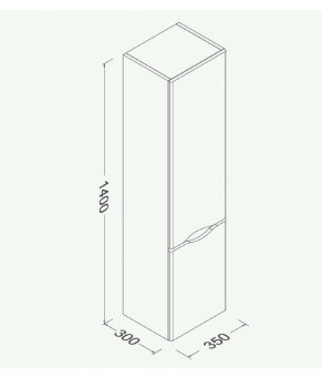 Пенал Isvea Neo right 35x140x30 lacquerd grey (21NG3119035E)