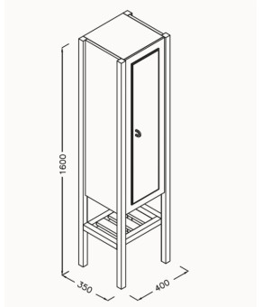 Пенал Isvea Terra 35x140x30 left grey (21TR3185040IL)