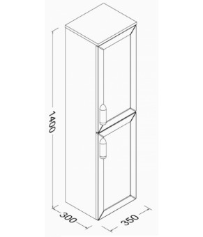 Пенал Isvea Urban right 35x140x30 white-oak (27TA3165035I)