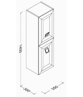 Пенал Isvea Aria left 35x30x145 white-gold (27AA3101080I)
