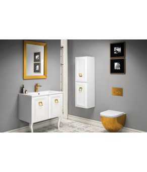 Пенал Isvea Aria right 35x30x145 white-gold (27AA3101080I)