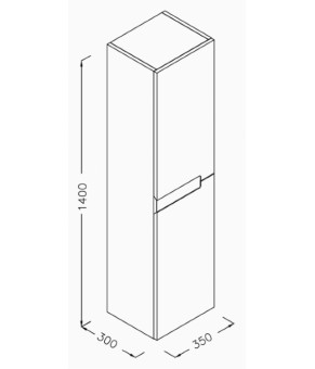Пенал Isvea Onda Plus 35x30x140 right sapphire oak & white (21OP3063040I)