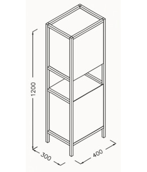 Пенал Isvea Ferro 40x120x30 left black (29MR3104041I)