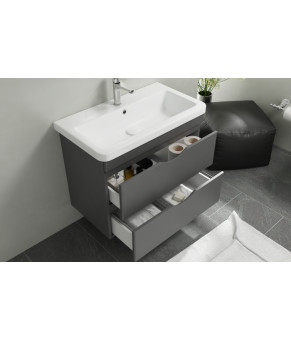Тумбочка с умывальником Isvea Neo 76x40x43 lacquered white 21NGS319080E (21NG1301080E+10PS50080SV)