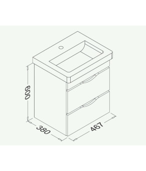 Тумбочка с умывальником Isvea Neo 46,7x60x38 lacquered grey 21NGS329050E (21NG1329050E+10PS50050SV)