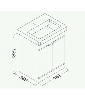 Тумбочка с умывальником Isvea Neo 46,7x80x38 lacquered grey 21NGS519050E (21NG1519050E+10PS50050SV)