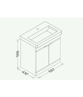 Тумбочка с умывальником Isvea Neo 55,7x80x43 lacquered grey 21NGS519060E (21NG1519060E+10PS50060SV)