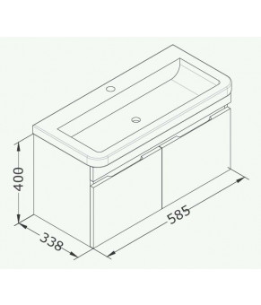 Тумбочка с умывальником Isvea Tempo 58,5x40x33,8 membran anthracite oak 27ARS059060E (27AR1059060E+10PS51060SV)