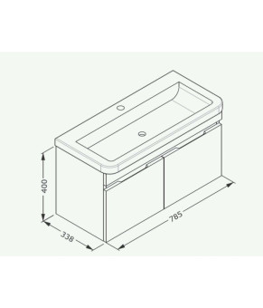 Тумбочка с умывальником Isvea Tempo 78,5x40x33,8 membran anthracite oak 27ARS059080E (27AR1059080E+10PS51080SV)