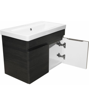 Тумбочка с умывальником Isvea Tempo 78,5x40x33,8 membran anthracite oak 27ARS059080E (27AR1059080E+10PS51080SV)