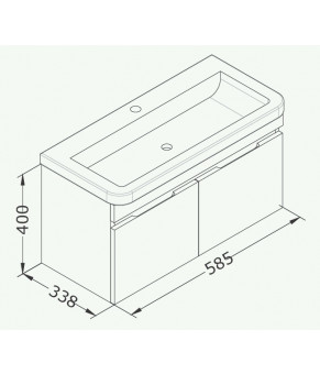 Тумбочка с умывальником Isvea Tempo 58,5x40x33,8 membran white 27ARS001080E (27AR1001080E+10PS51080SV)