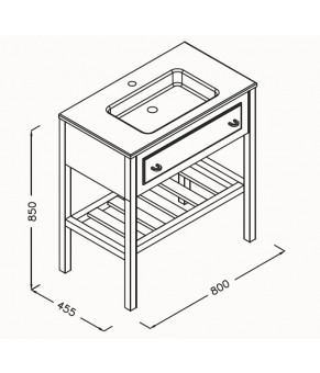 Тумбочка с умывальником Isvea Terra 80x45,5x85 grey 21TRS085080I (21TR1085080I+10SL51081)