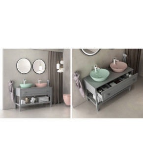 Тумбочка с умывальником Isvea Terra 120x45,5x70 grey 21TRS085120I (21TR1085120I+10SY65045)