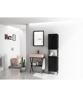 Тумбочка с умывальником Isvea Ferro 56,5x39,5x70 black profile 29FES004060I (29FE1004060I+10SF50060-2K-İvory)